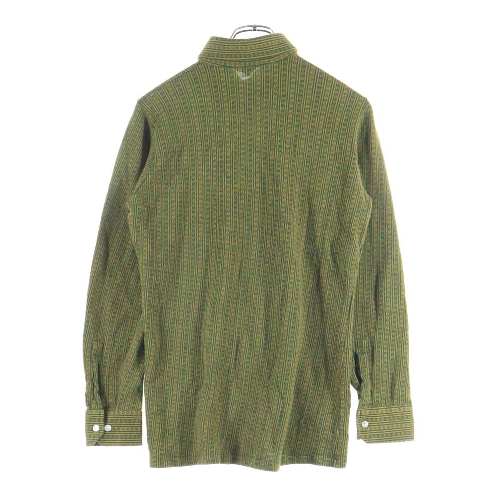 VINTAGE(ヴィンテージ) 70S VINTAGE Viyella ビエラ アクリル混 ウール ヴィンテージ 長袖シャツ 総柄 グリーン