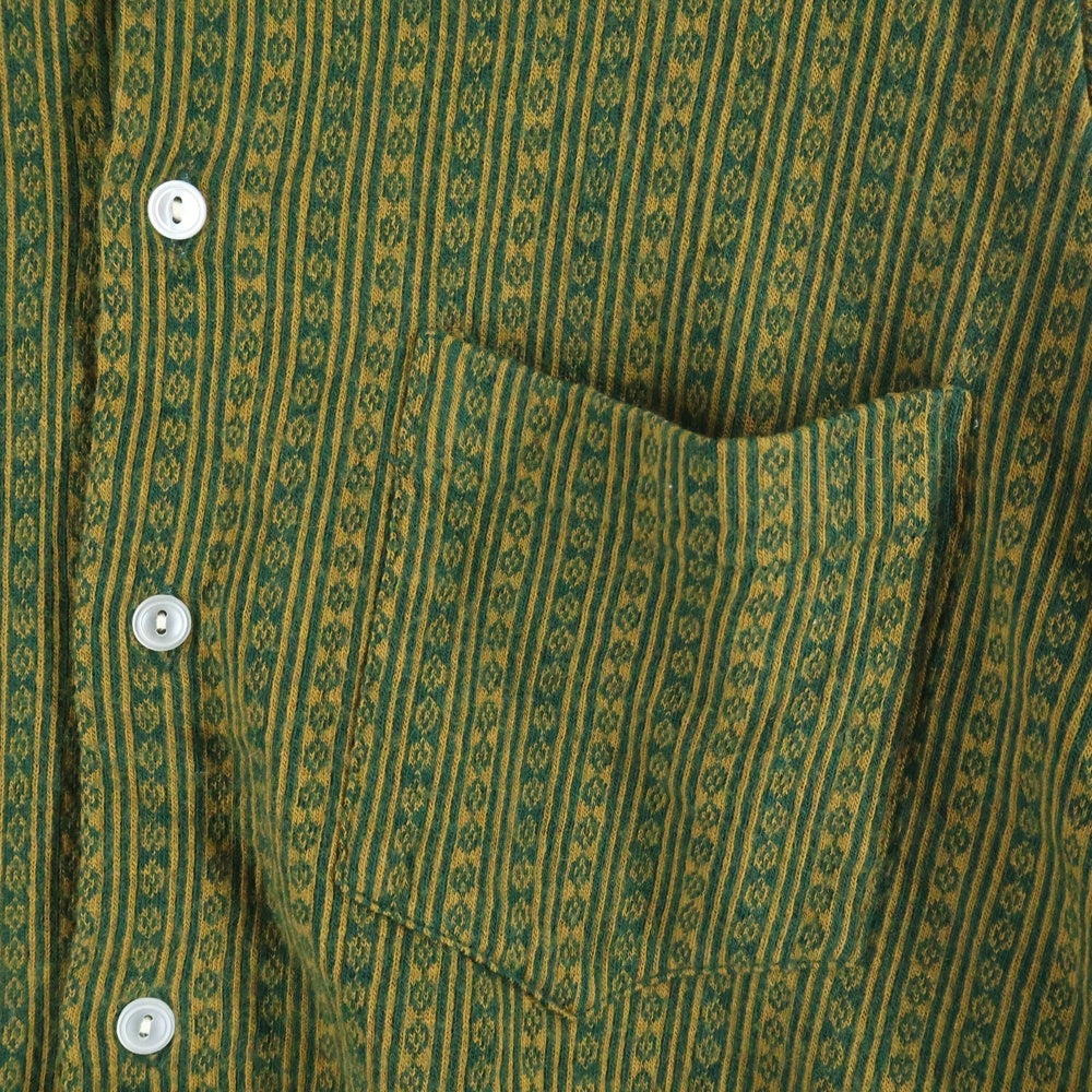 VINTAGE(ヴィンテージ) 70S VINTAGE Viyella ビエラ アクリル混 ウール ヴィンテージ 長袖シャツ 総柄 グリーン