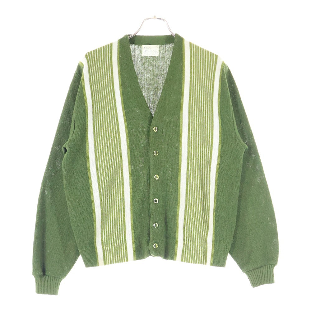 50s 60s ヴィンテージ ミドルゲージ カーディガン ダークグリーン レア VINTAGE(ヴィンテージ) 70S VINTAGE Sears シアーズ アクリル ニット