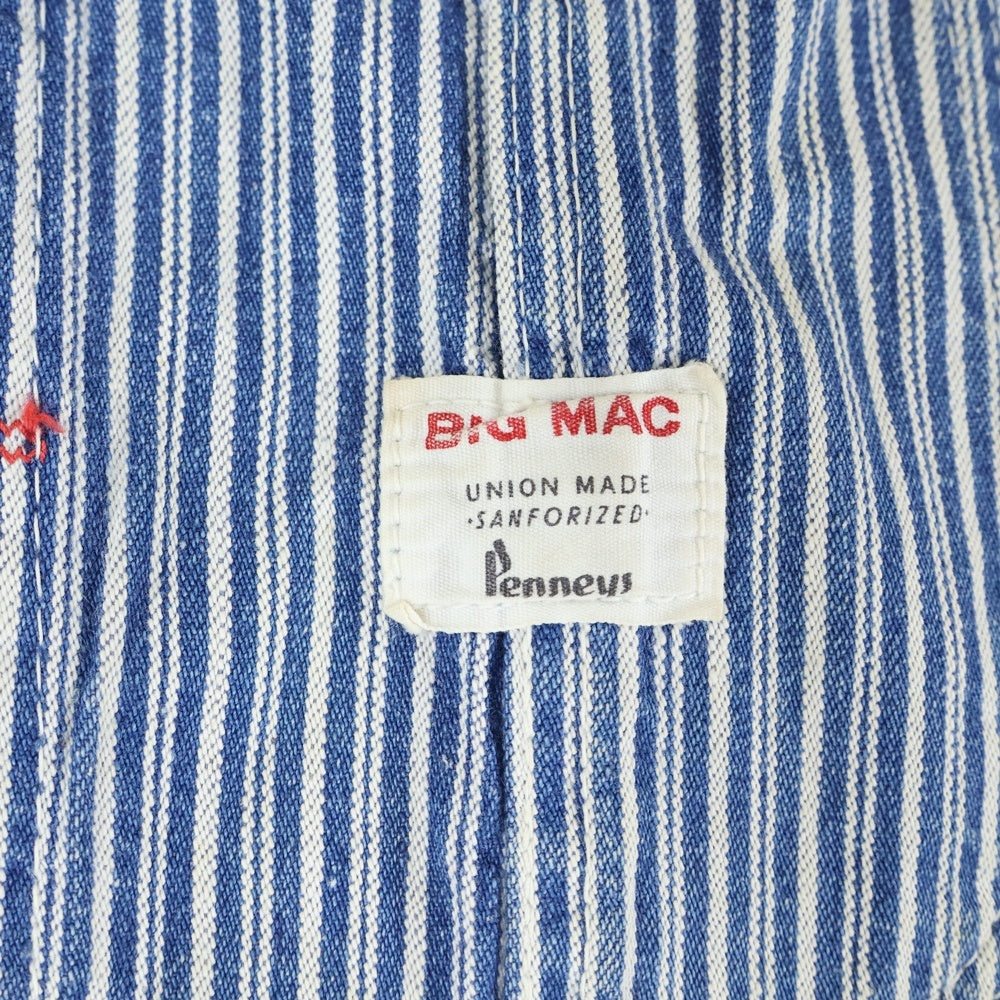 VINTAGE(ヴィンテージ) 60S VINTAGE BIG MAC ビッグマック ヒッコリー ストライプ ヴィンテージ オーバーオール パンツ ブルー