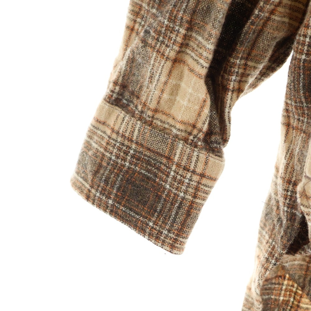 PENDLETON(ペンドルトン) 70S VINTAGE ウール ヴィンテージ 長袖チェックシャツ ブラウン