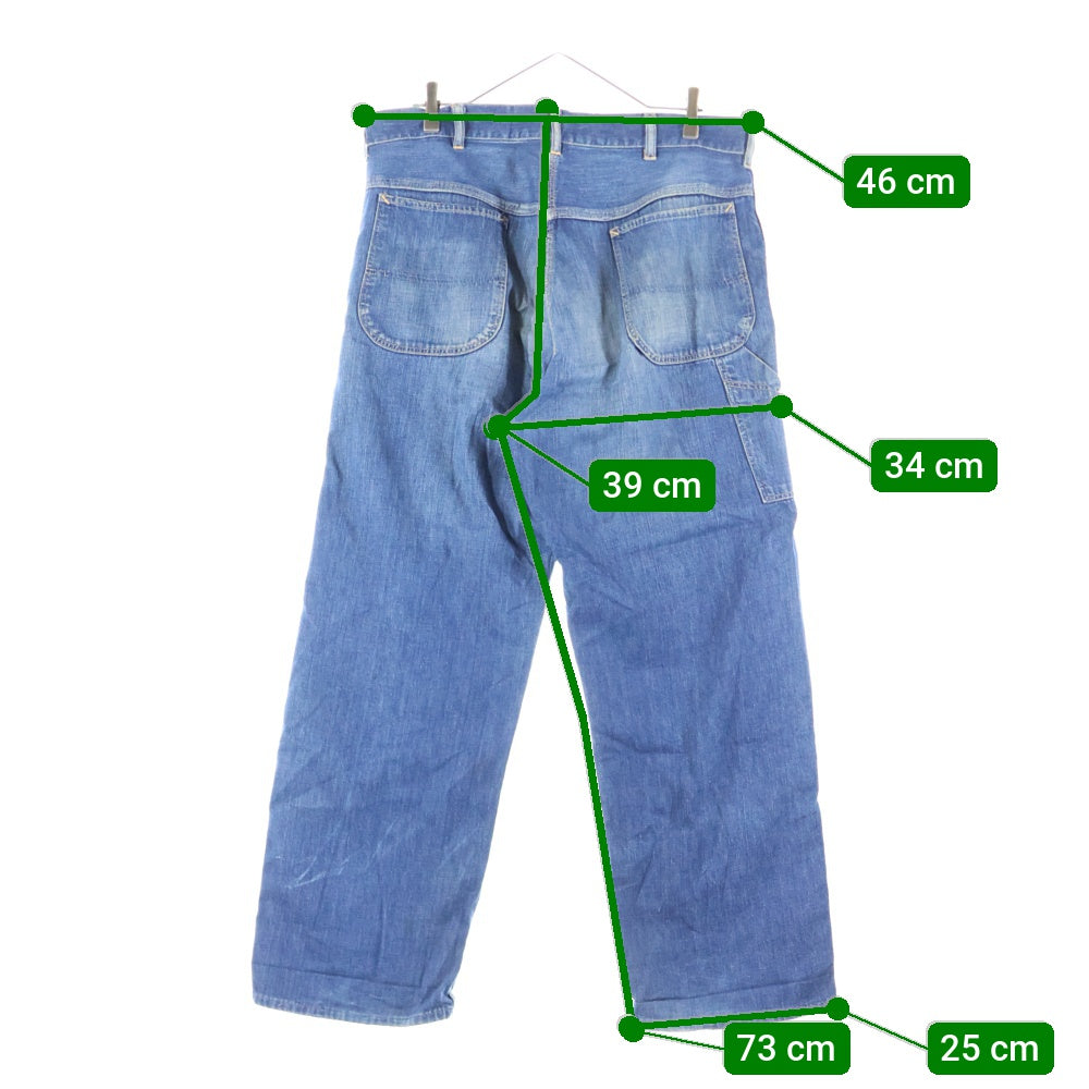 VINTAGE(ヴィンテージ) 60S VINTAGE STRONG RELIABLE ストロングリライアブル 両爪ZIP スナップボタン ヴィンテージ ペインターパンツ インディゴ