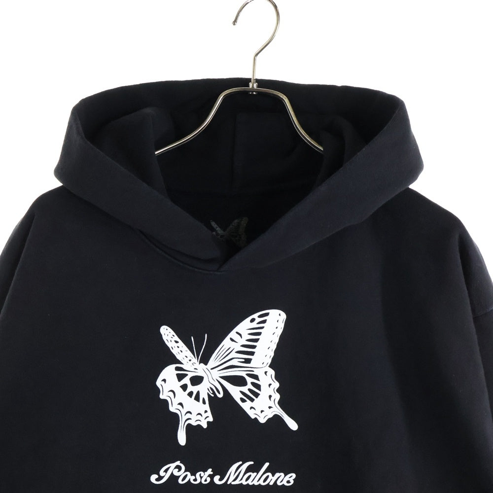 Post Malone(ポストマローン) Butterfly Knife バタフライ プリントスウェット プルオーバーパーカー ブラック