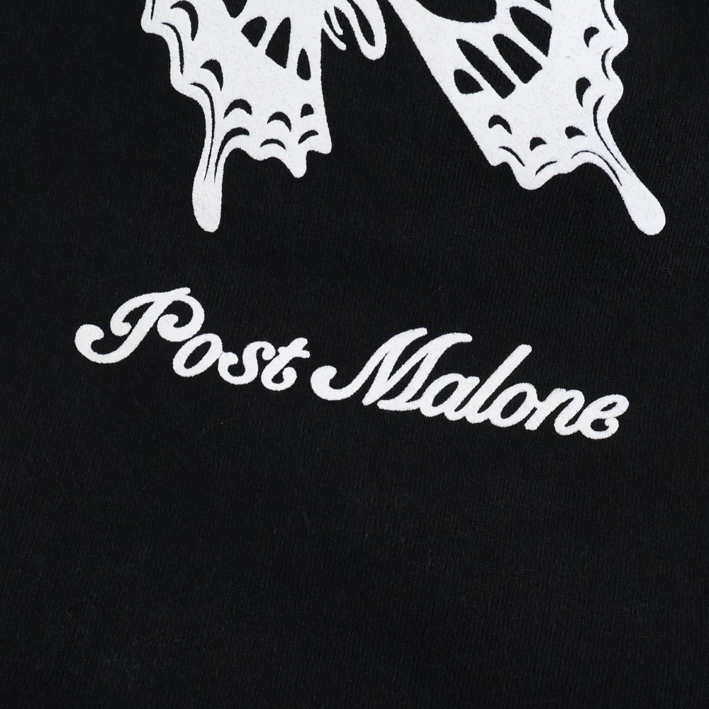 Post Malone(ポストマローン) Butterfly Knife バタフライ プリントスウェット プルオーバーパーカー ブラック