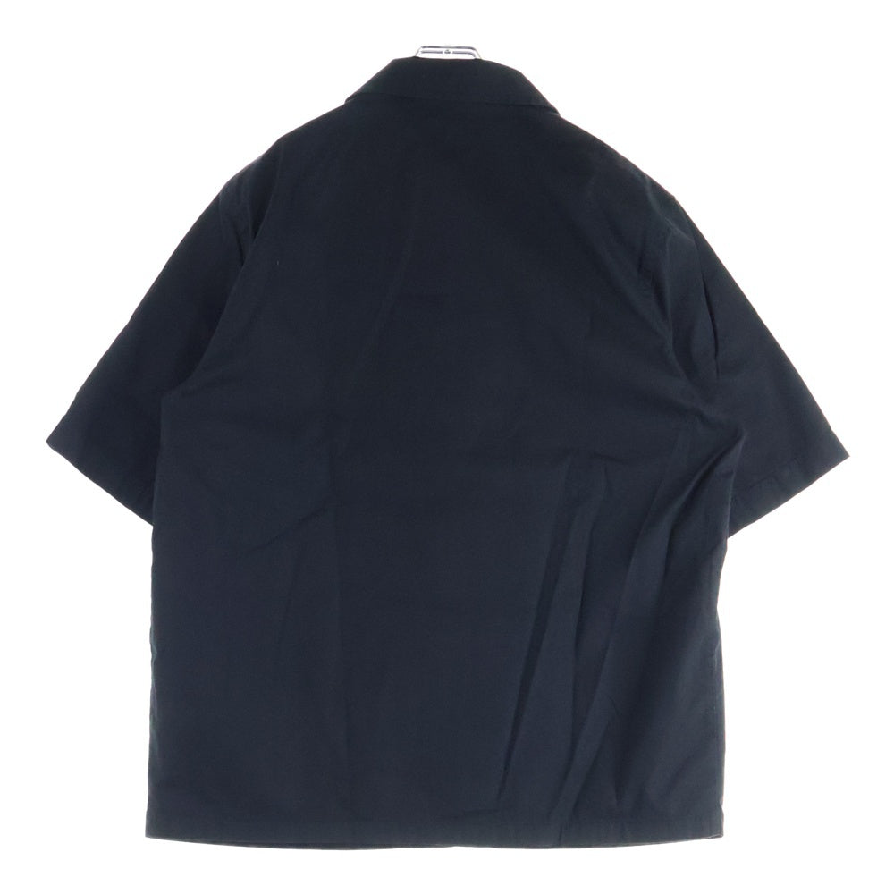 DIESEL(ディーゼル) S-STAN-BLEACH オーバルDロゴ 半袖コットンオープンカラーシャツ ブラック A14178