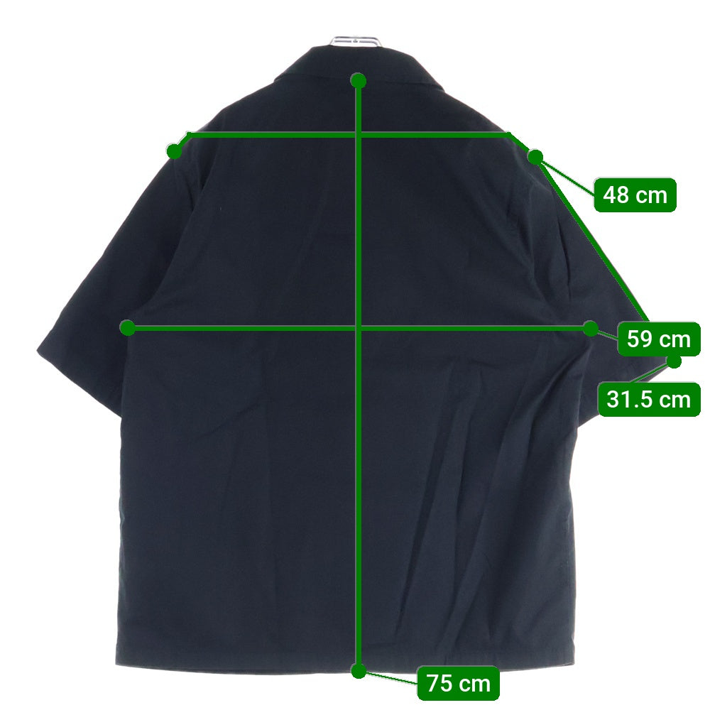 DIESEL(ディーゼル) S-STAN-BLEACH オーバルDロゴ 半袖コットンオープンカラーシャツ ブラック A14178