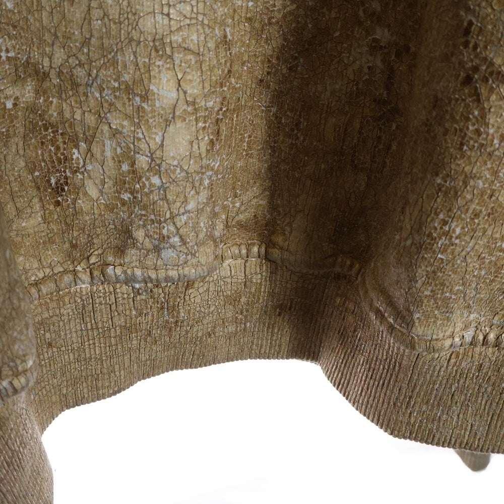 DIESEL(ディーゼル) S-NABEL-FLEE 全面クラックプリント 長袖クルーネック スウェットトレーナー ブラウン A12488