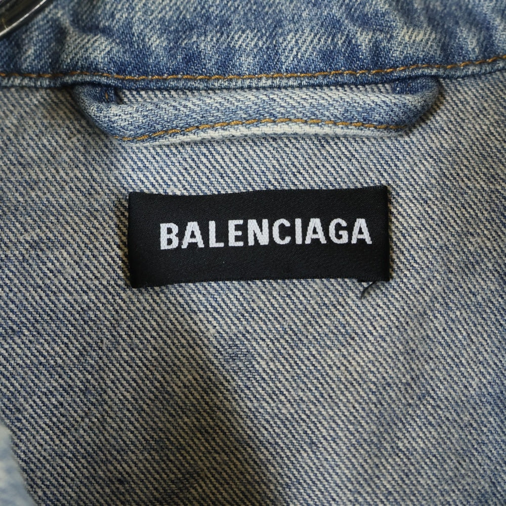 BALENCIAGA(バレンシアガ) GRAFFITI DENIM JACKET グラフィックデザイン オーバーサイズ デニムジャケット インディゴ 558716 TBP33