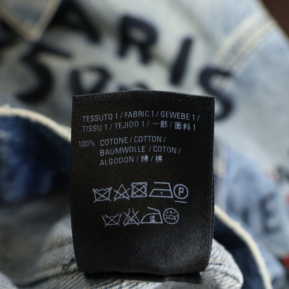 BALENCIAGA(バレンシアガ) GRAFFITI DENIM JACKET グラフィックデザイン オーバーサイズ デニムジャケット インディゴ 558716 TBP33