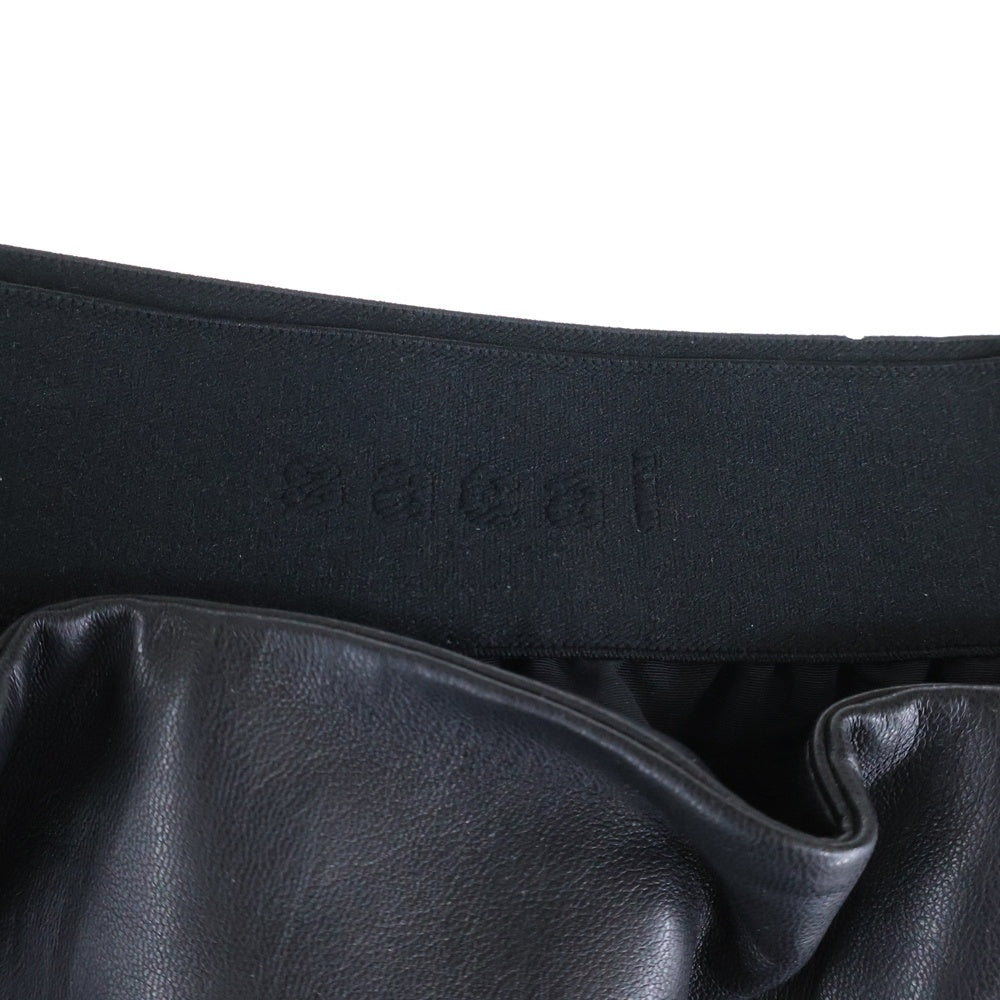 Sacai(サカイ) 23SS Faux Leather Skirt フェイク レザー スカート レディース ブラック 23-06498