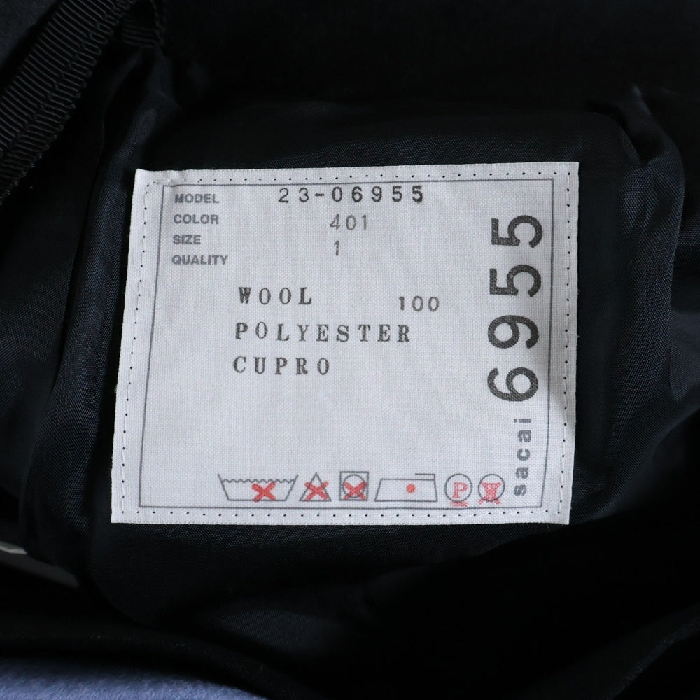 Sacai(サカイ) 23SS Wool Melton Skirt ウールメルトン スカート レディース ブルー 23-06955