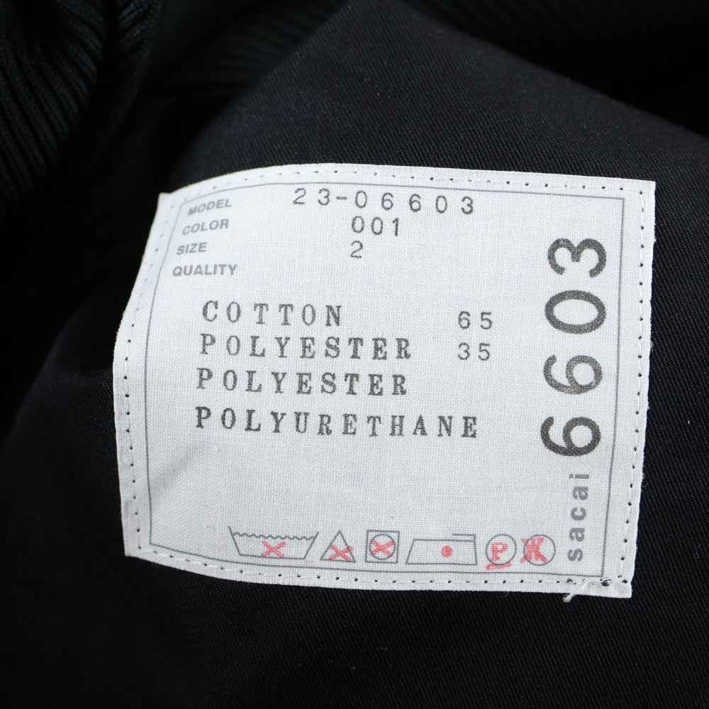 Sacai(サカイ) 23SS ウエストマーク ニットドッキング フレアパンツ レディース ブラック 23-06603