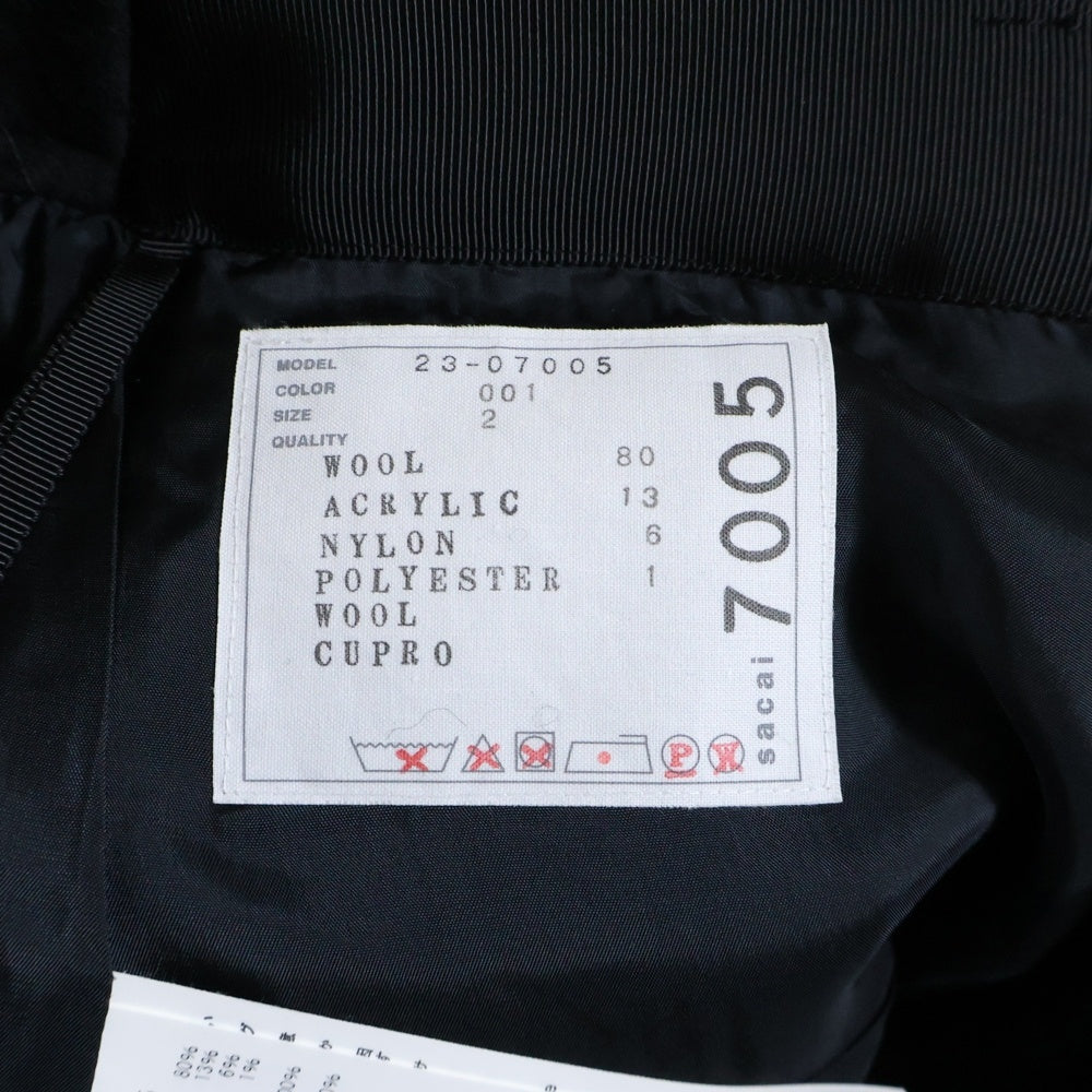 Sacai(サカイ) 23AW Tweed Shorts ツイードショートパンツ レディース ブラック 23‐07005