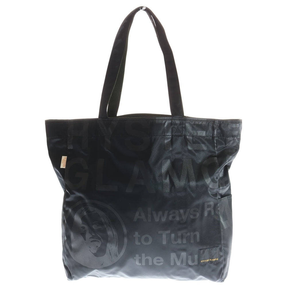 PORTER(ポーター) × HYSTERIC GLAMOUR リバーシブル ナイロン トートバッグ ブラック/カーキ レディース