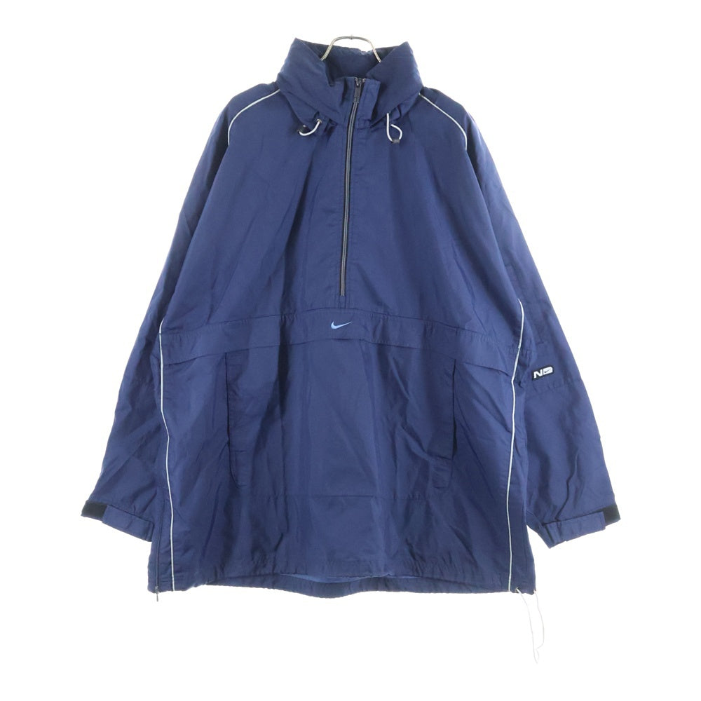 NIKE(ナイキ) 00S ロゴ刺繍 ナイロン アノラックジャケット ネイビー
