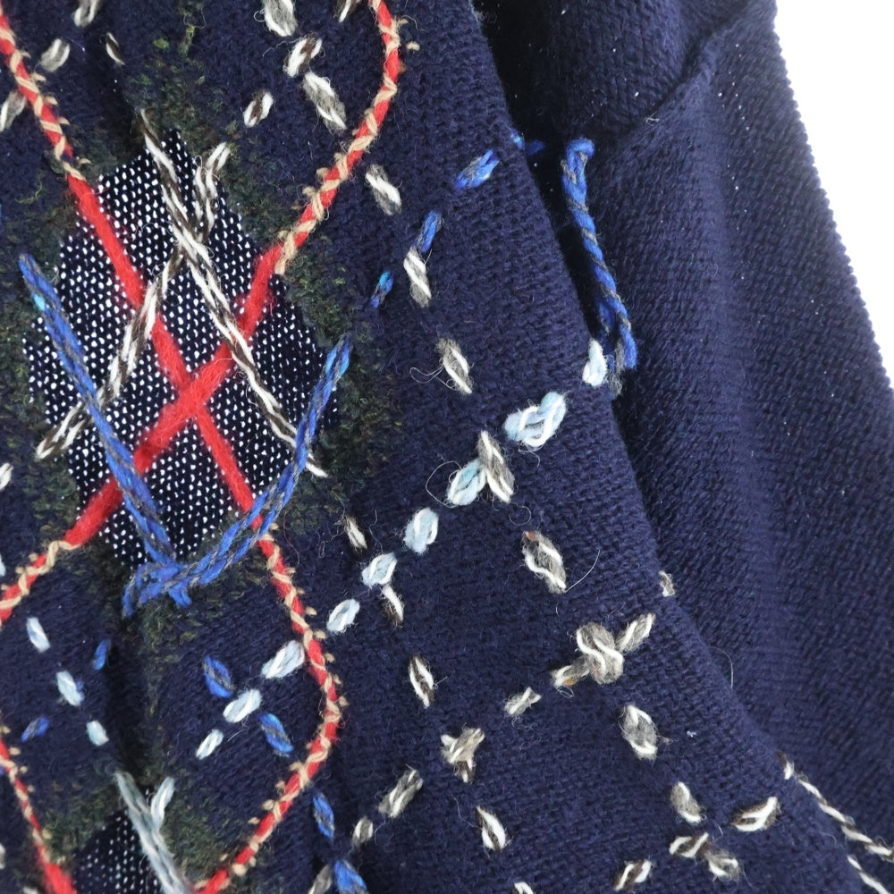 Maison Margiela(メゾンマルジェラ) 23AW Cut-out Knit Sweater カットアウトデザイン クルーネック ニットセーター ネイビー S67HL0001