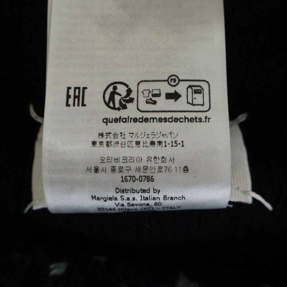 Maison Margiela(メゾンマルジェラ) 23AW Cut-out Knit Sweater カットアウトデザイン クルーネック ニットセーター ネイビー S67HL0001