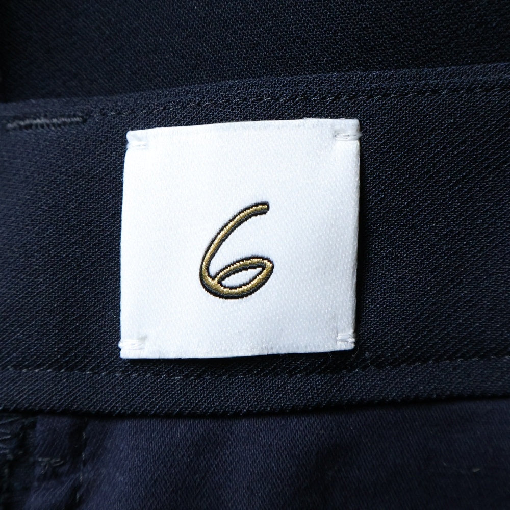 6 ROKU(ロク) 6 ROKU/ロク POLYESTER RAYON BOOTCUT PANTS ポリエステル レーヨン ブーツカットパンツ ネイビー 8614-202-0469