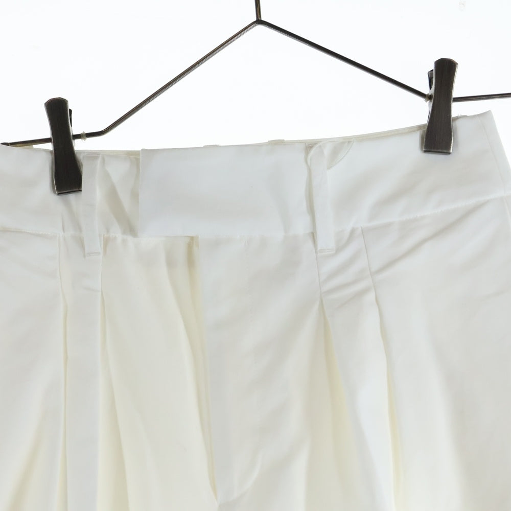 STUDIOUS(ステュディオス) Cotton Typewriter Tuck Pants コットン タイプライター タックパンツ ホワイト 122240157