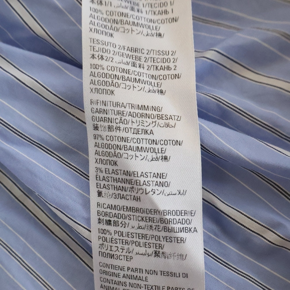 BALENCIAGA(バレンシアガ) 22SS BB ICON TROMPE LOEIL アイコン トロンプルイユ レイヤード 簿タウンダウン長袖シャツ ブルー 699227
