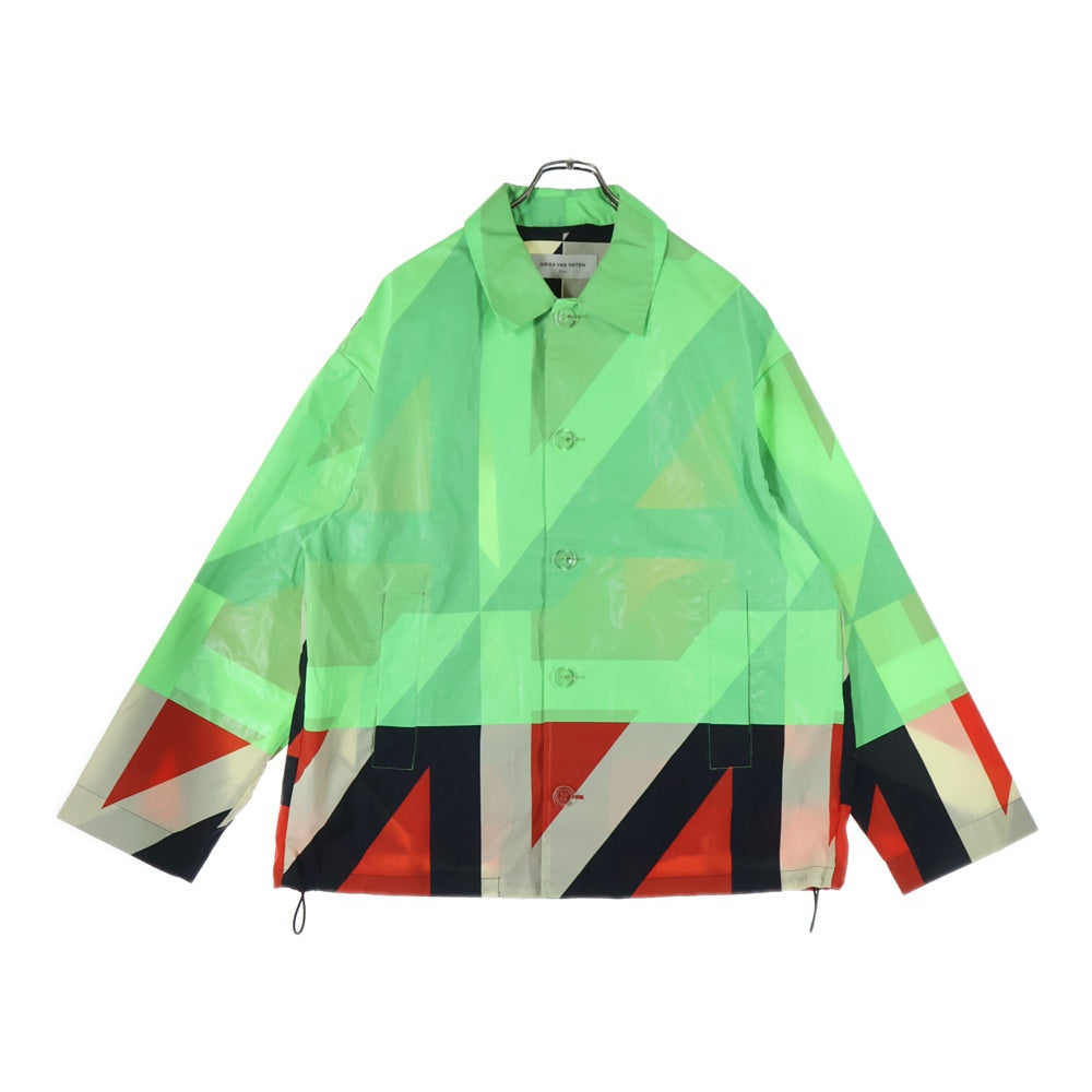 DRIES VAN NOTEN(ドリスヴァンノッテン) 総柄 ナイロン ステンカラー ジャケット マルチ