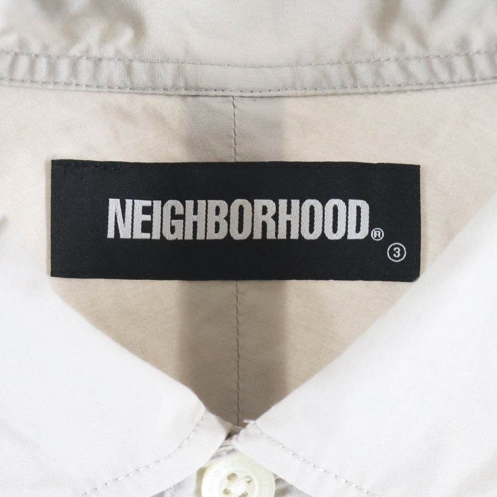 NEIGHBORHOOD(ネイバーフッド) 21AW TRAD C-SHIRT ロゴプリント トラッドコットン 長袖シャツ グレー 212SPNH-SHM01