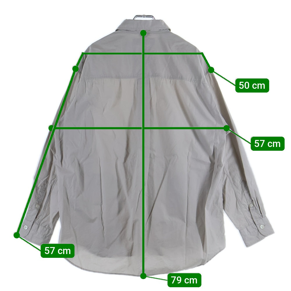 NEIGHBORHOOD(ネイバーフッド) 21AW TRAD C-SHIRT ロゴプリント トラッドコットン 長袖シャツ グレー 212SPNH-SHM01