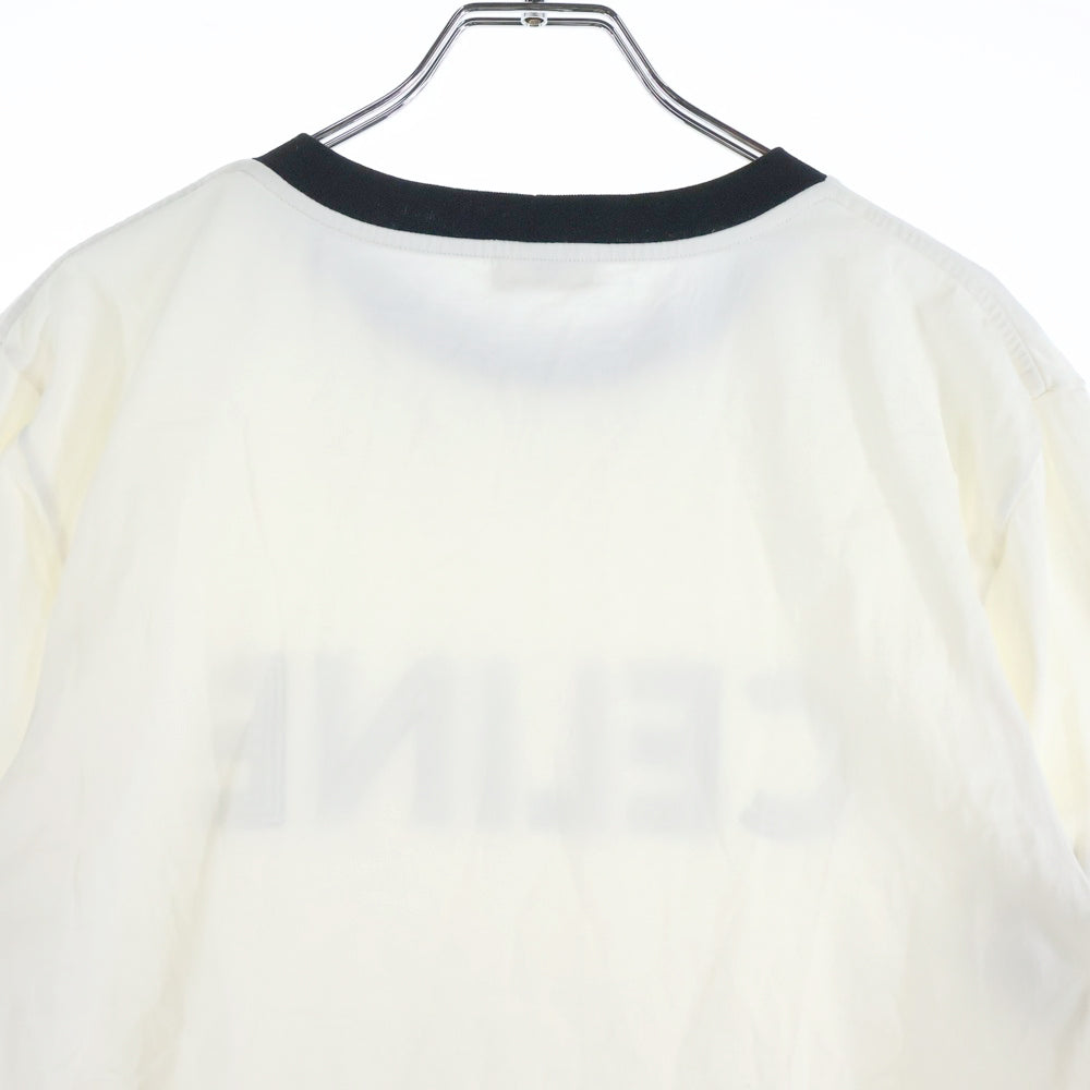 CELINE(セリーヌ) 23AW Loose T-Shirt ルーズ ロゴプリント リンガー 半袖Tシャツ カットソー ホワイト 2X49I671Q.01QF