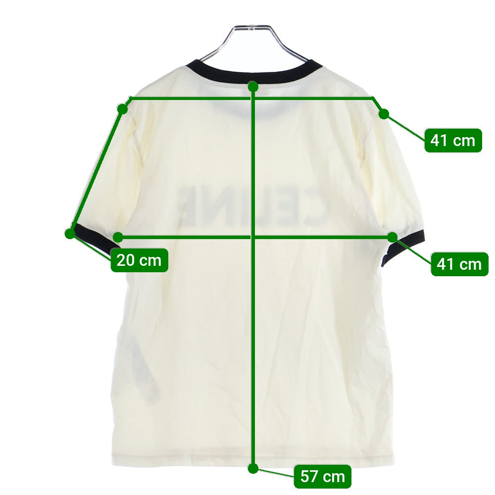 CELINE(セリーヌ) 23AW Loose T-Shirt ルーズ ロゴプリント リンガー 半袖Tシャツ カットソー ホワイト 2X49I671Q.01QF