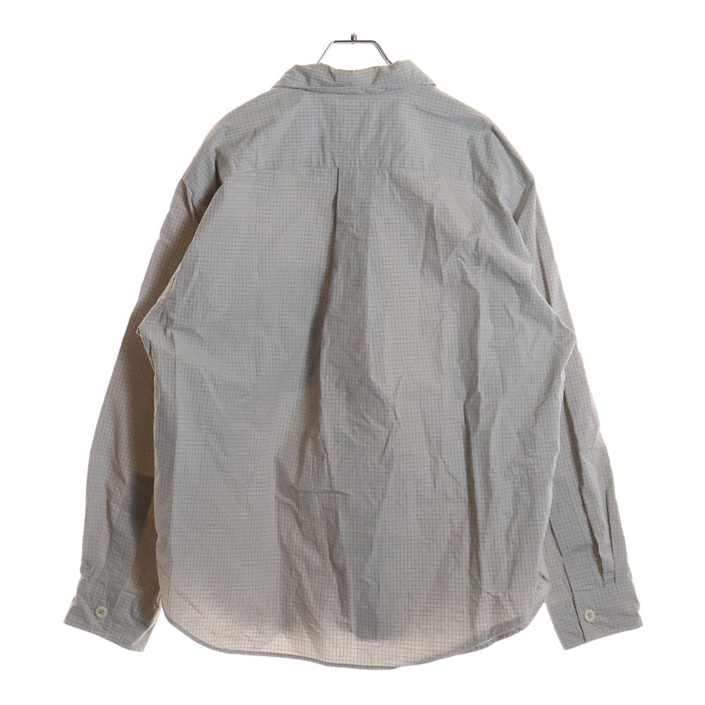 MARGARET HOWELL(マーガレットハウエル) スモールチェック柄 レギュラーカラー コットン 長袖シャツ グレー 596-3250512