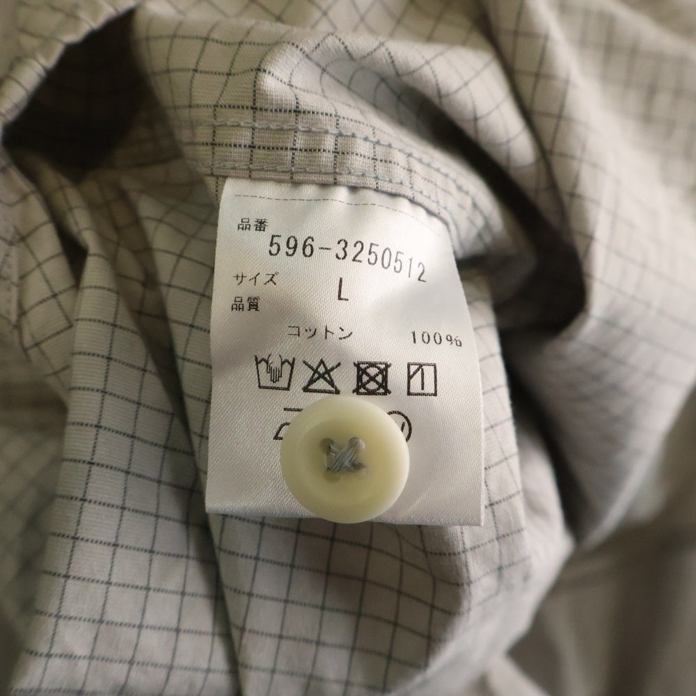 MARGARET HOWELL(マーガレットハウエル) スモールチェック柄 レギュラーカラー コットン 長袖シャツ グレー 596-3250512