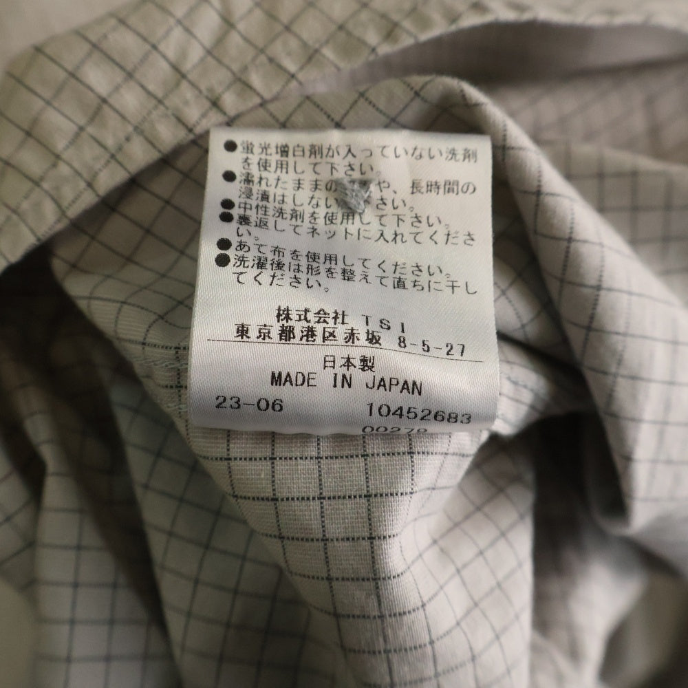 MARGARET HOWELL(マーガレットハウエル) スモールチェック柄 レギュラーカラー コットン 長袖シャツ グレー 596-3250512