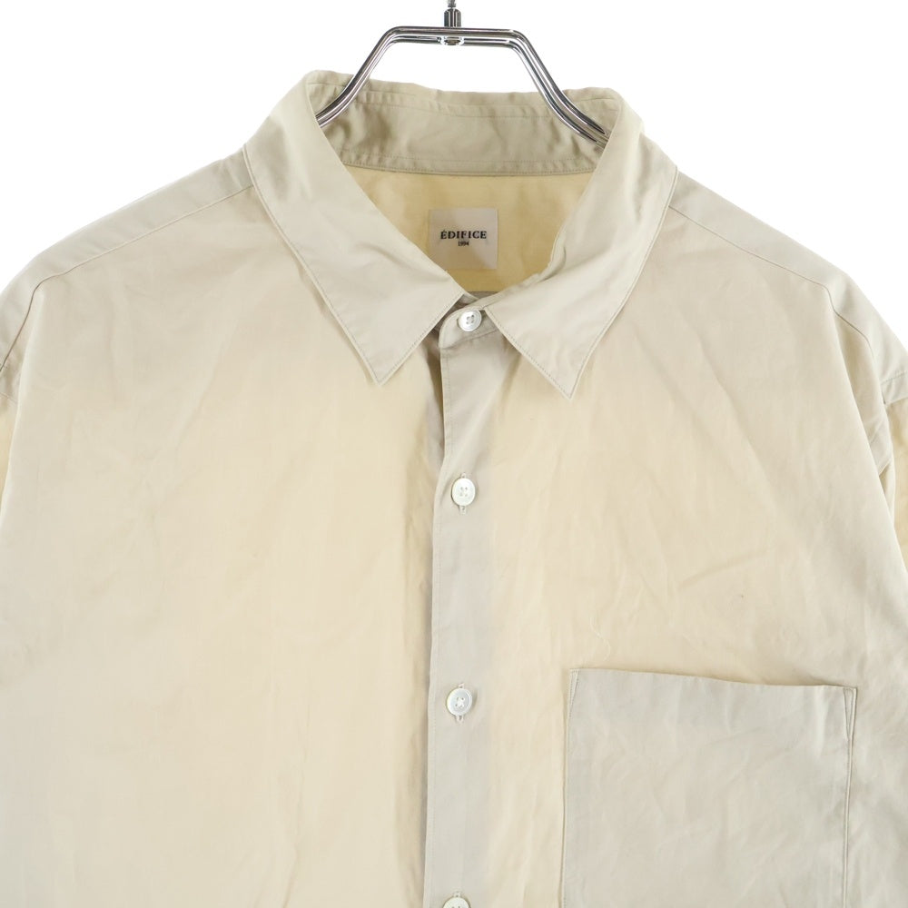 EDIFICE(エディフィス) ×THOMAS MASON トーマスメイソン レギュラーカラー チェストポケット 長袖シャツ ベージュ 20-050-300-1005-1-0