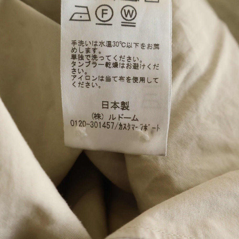 EDIFICE(エディフィス) ×THOMAS MASON トーマスメイソン レギュラーカラー チェストポケット 長袖シャツ ベージュ 20-050-300-1005-1-0