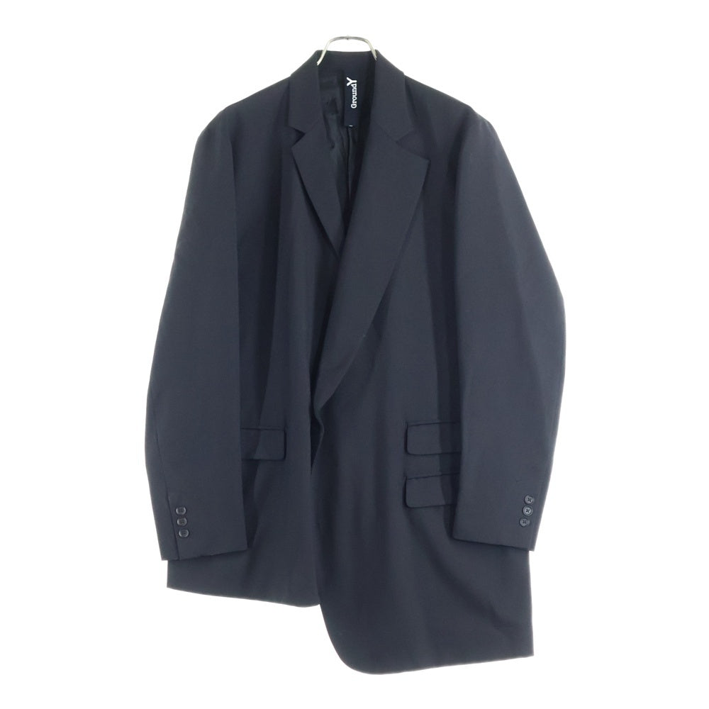 Ground Y(グラウンドワイ) 22AW Asymmetric Jacket アシンメトリー テーラードジャケット ブラック GE-J01-100