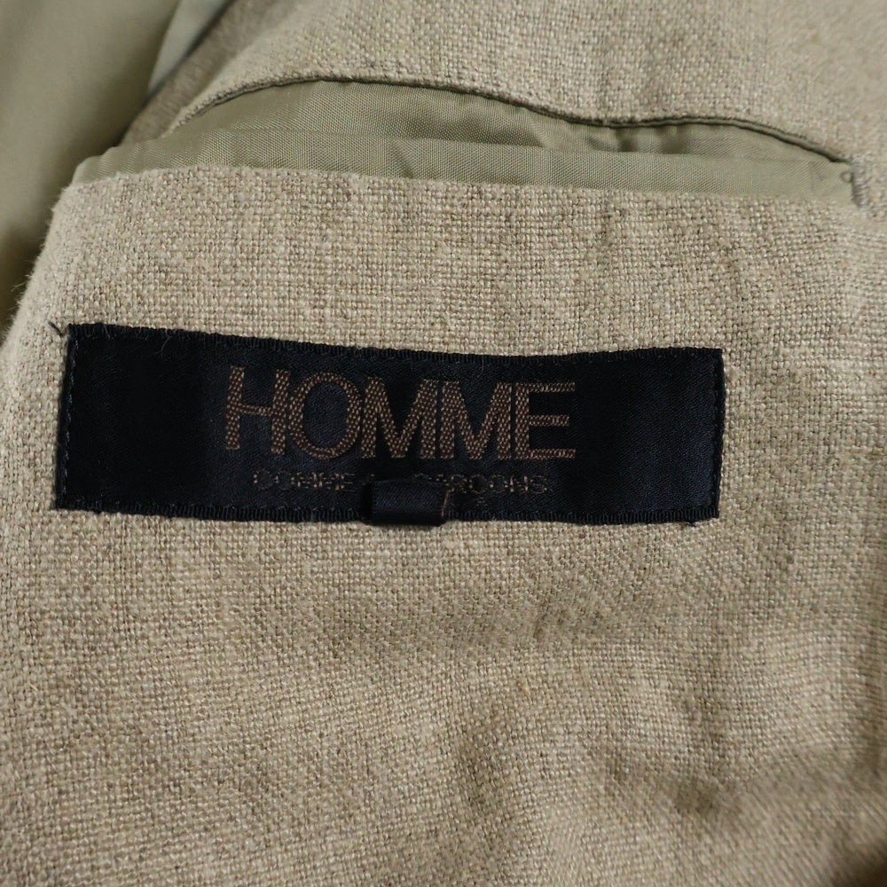 COMME des GARCONS HOMME(コムデギャルソンオム) リネン 2B シングルテーラードジャケット ベージュ HJ-02008