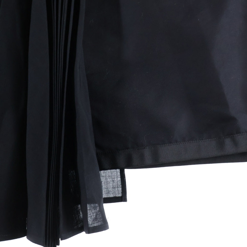 Sacai(サカイ) 21SS Suiting Skirt プリーツ加工 スーチング ドッキング アシンメトリー ロングスカート ブラック レディース 21-05388