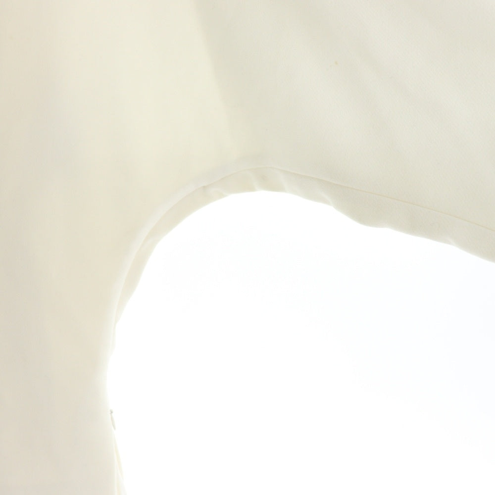 ENFOLD(エンフォルド) プリーツ加工 ドッキング ノーカラー プルオーバー 長袖シャツ ブラウス チェニック ホワイト レディース 300CS730-0220