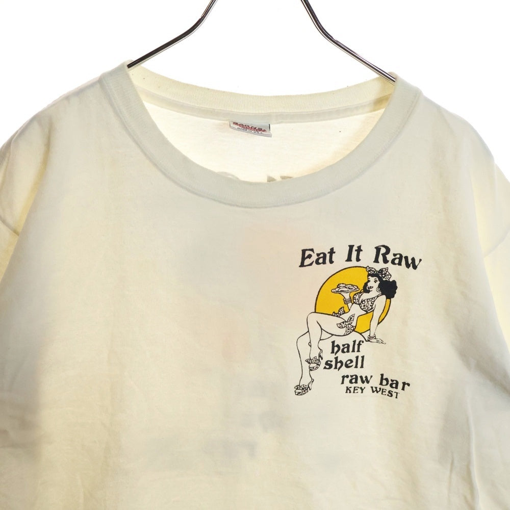 VINTAGE(ヴィンテージ) 90S VINTAGE Half Shell Raw Bar ハーフシェル ロウバー プリントTシャツ 半袖カットソー ホワイト