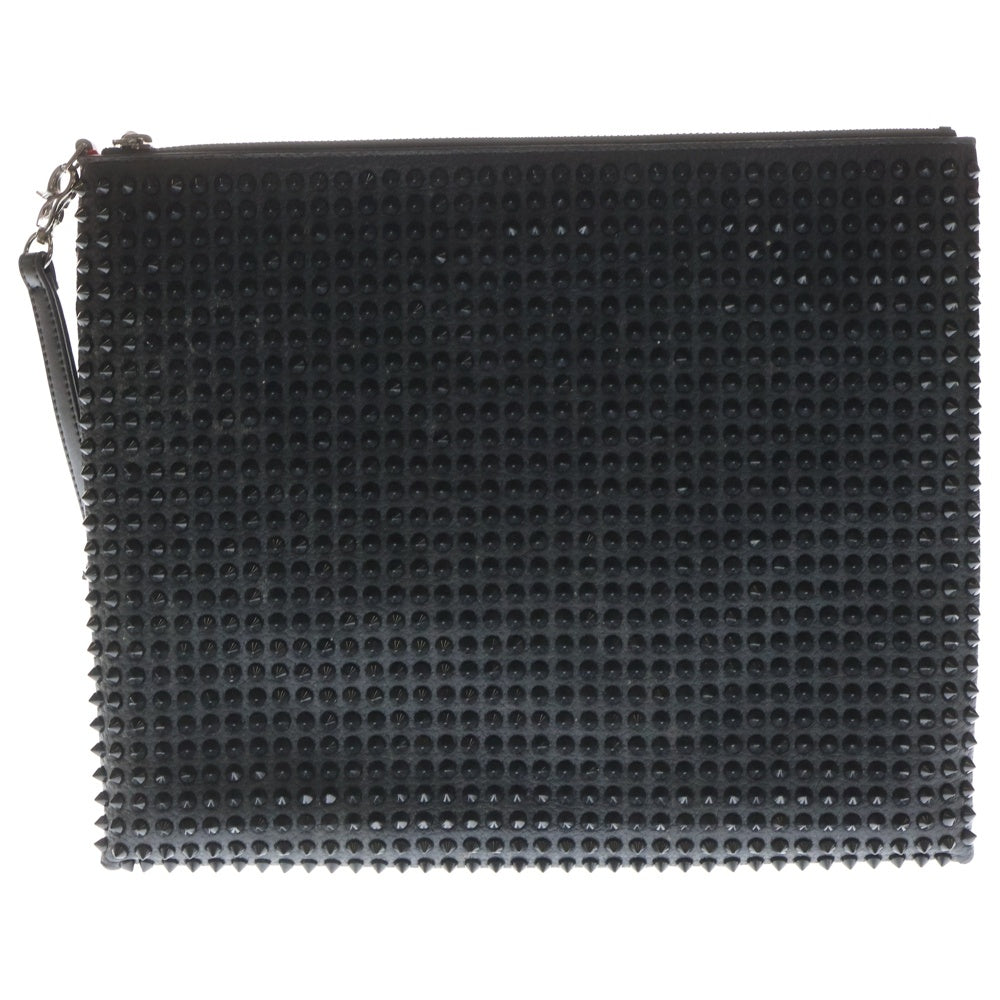 CHRISTIAN LOUBOUTIN(クリスチャンルブタン) スタッズ レザー クラッチバッグ ブラック