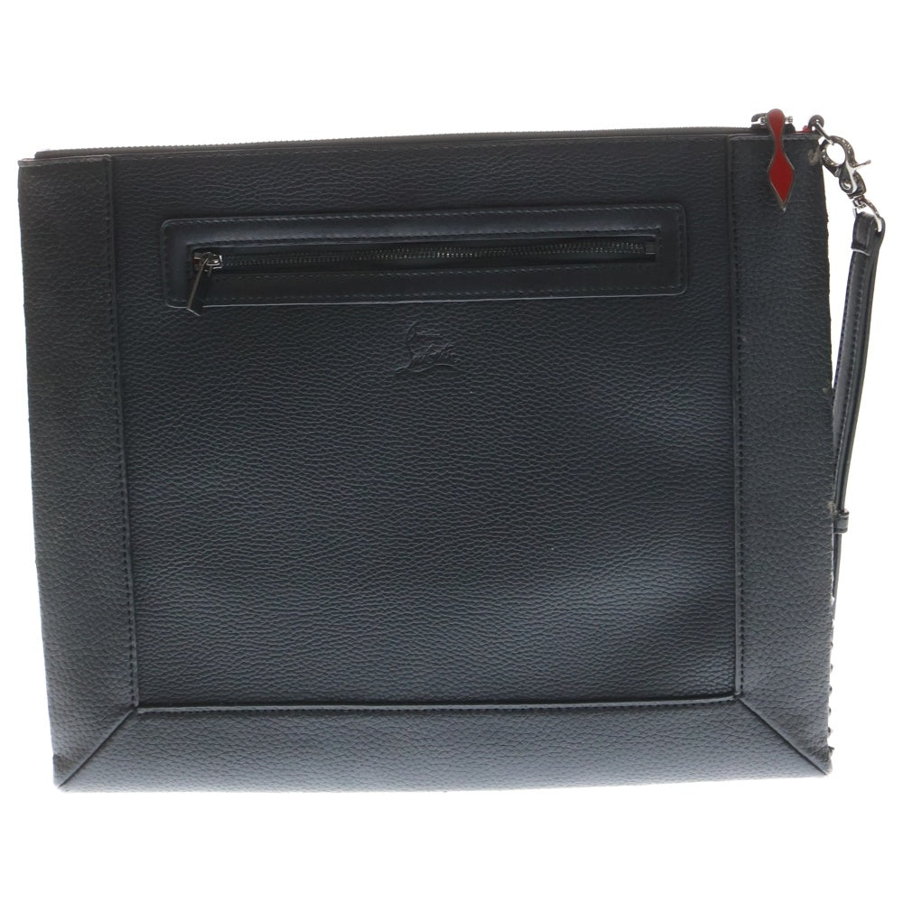 CHRISTIAN LOUBOUTIN(クリスチャンルブタン) スタッズ レザー クラッチバッグ ブラック