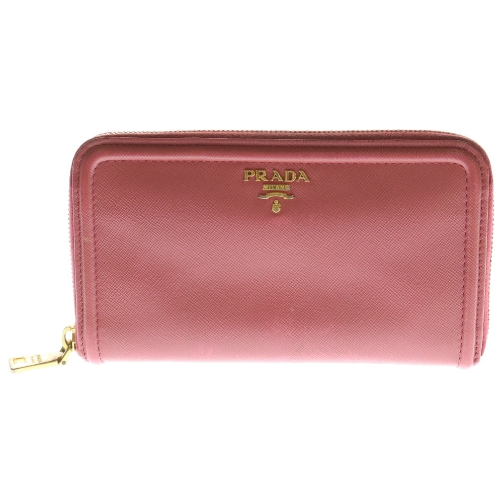 PRADA(プラダ) サフィアーノ レザー ラウンドジップ ウォレット 財布