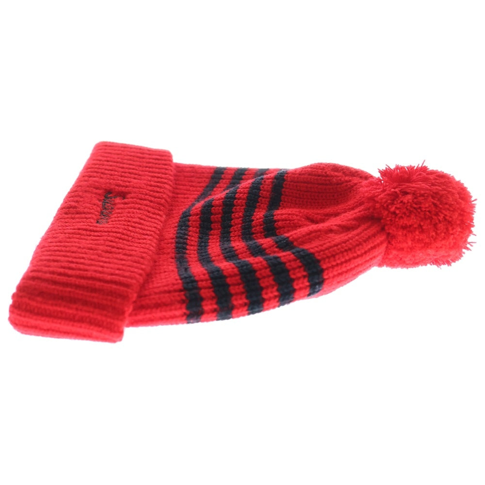 SUPREME(シュプリーム) 11AW Striped Loose Gauge Beanie ルーズゲージ ストライプ ビーニー ニット帽 レッド/ブラック