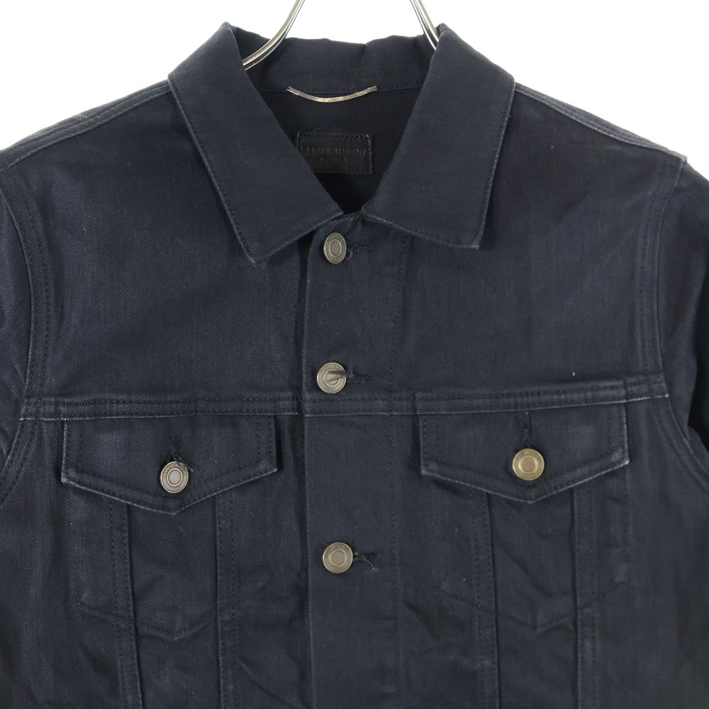 SAINT LAURENT PARIS(サンローランパリ) 2ポケット レギュラーカラーデニムジャケット Gジャン ブラック 377003 Y869H