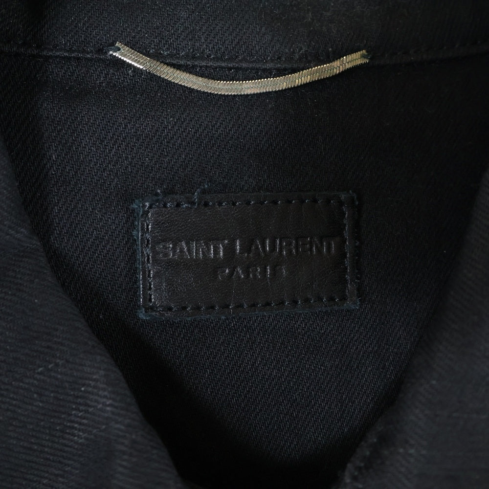 SAINT LAURENT PARIS(サンローランパリ) 2ポケット レギュラーカラーデニムジャケット Gジャン ブラック 377003 Y869H