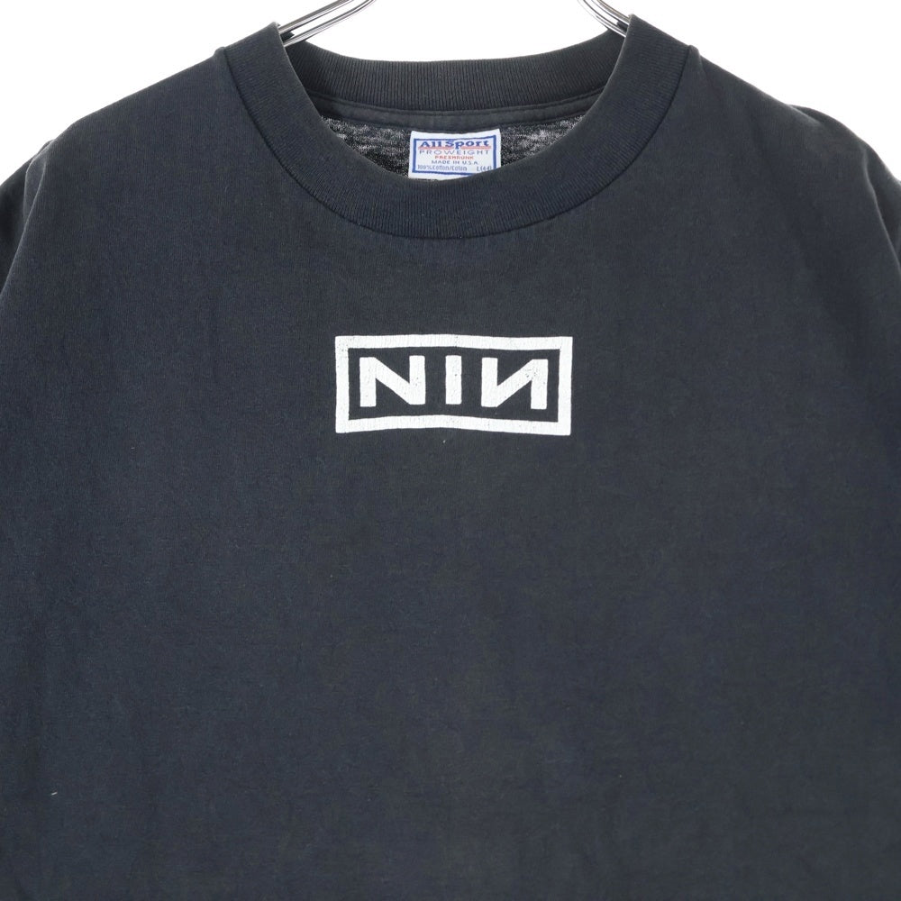 VINTAGE(ヴィンテージ) 90S VINTAGE NINE INCH NAILS BOX LOGO ヴィンテージ ナインチネイルズ ボックスロゴ ALL Sportタグ Tシャツ 半袖クルーネックカットソー ブラック