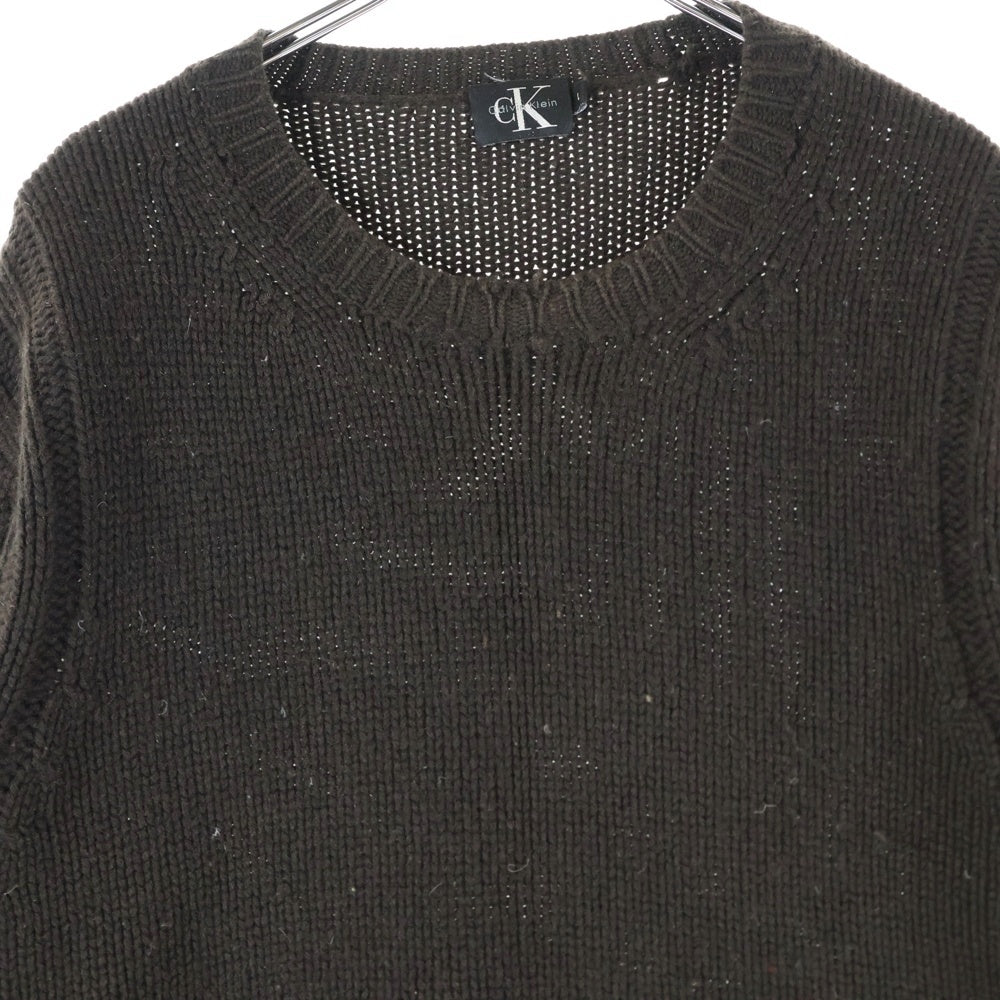 Calvin Klein(カルバンクライン) カシミヤ ウール クルーネック ニットセーター ブラウン