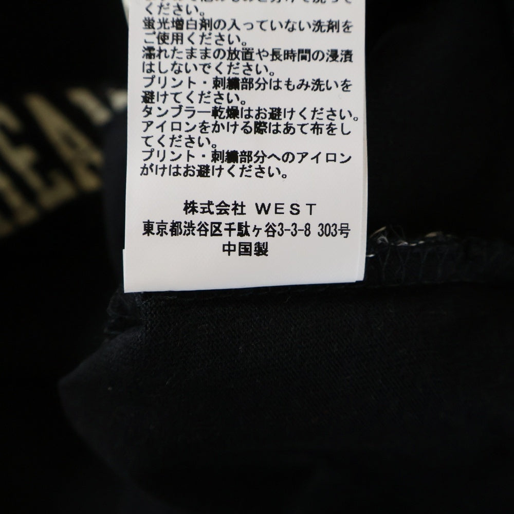 ICE CREAM(アイスクリーム) 胸パッチデザイン 総柄 クルーネック カットソー 半袖Tシャツ ブラック 491-7309
