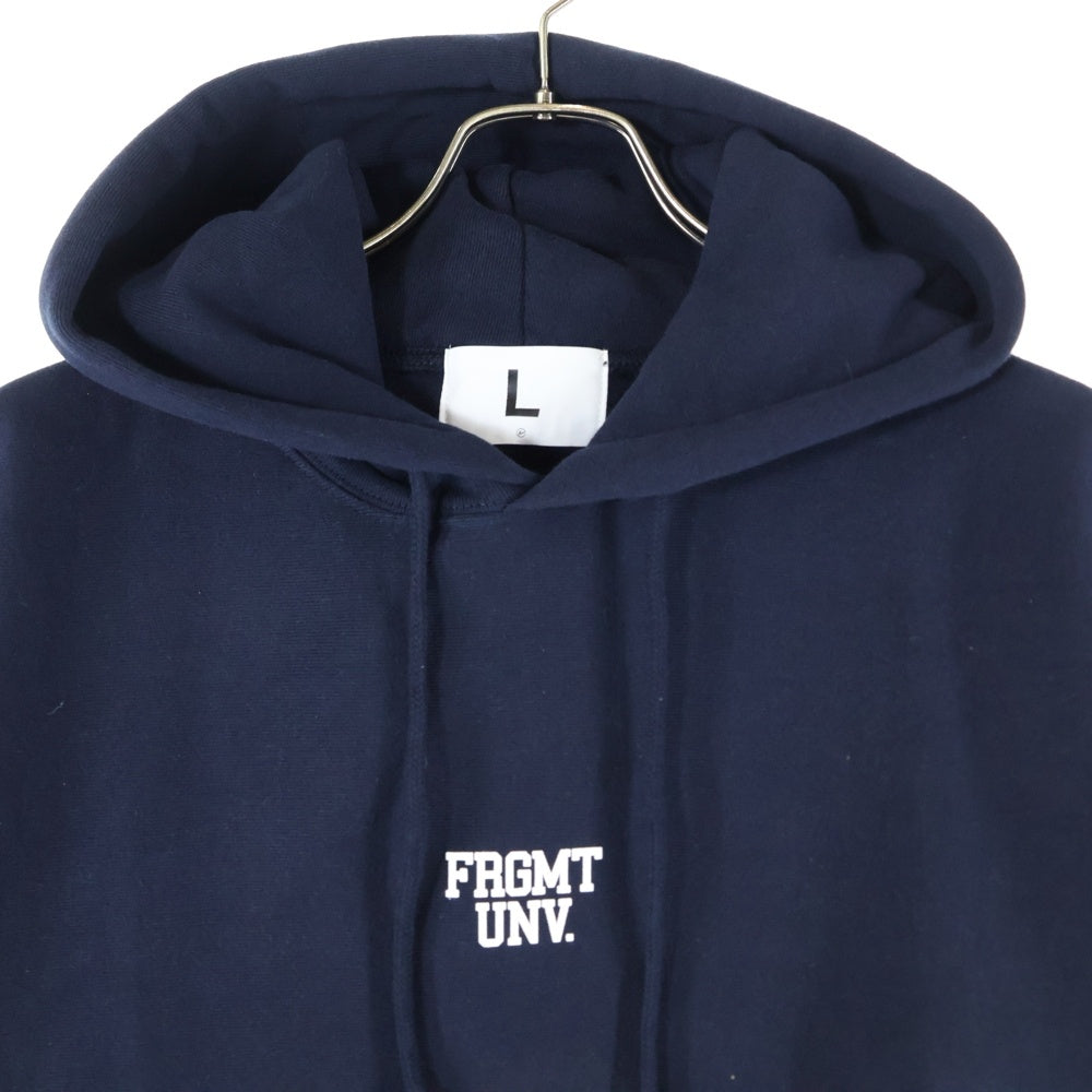 FRAGMENT DESIGN(フラグメントデザイン) FRGMT UNV SWEAT HOODIE フラグメントユニバーシティ ロゴプリント プルオーバースウェットパーカー フーディー ネイビー FRGMT-S3