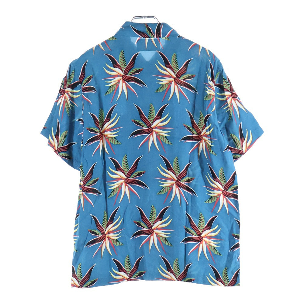 WACKO MARIA(ワコマリア) 15SS TROPICAL FLOWER ALOHA SHIRT トロピカルフラワー 花総柄 半袖レーヨンアロハシャツ ブルー